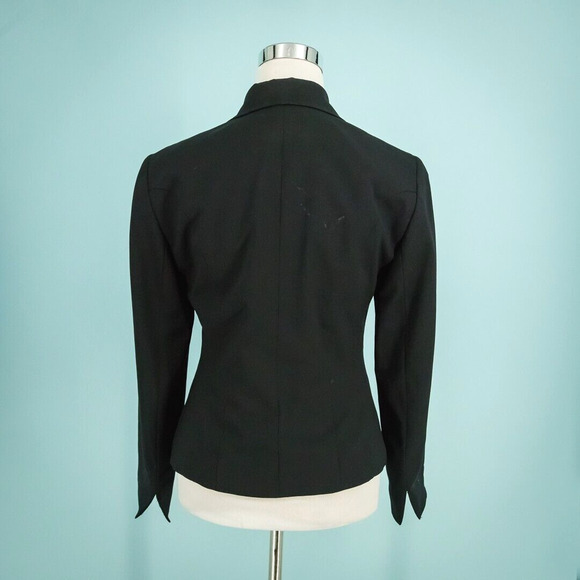 Lafayette 148 Size 6 Black Collared Button Lined Wool Career Work Blazer Jacket - Picture 2 of 6